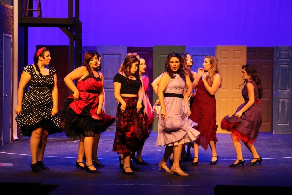 Students in Summer Musical TheatreCamp are shown in dress rehearsals for West Side Story in Lewis Auditorium at Flagler College. 48 local high school students are on stage at 7:30 p.m. July 2-3, and 2 p.m. July 5. Photos by Renee Unsworth
