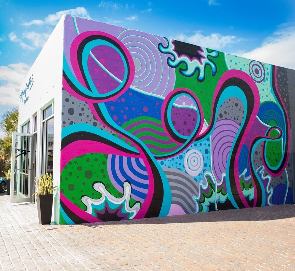 store front and mural