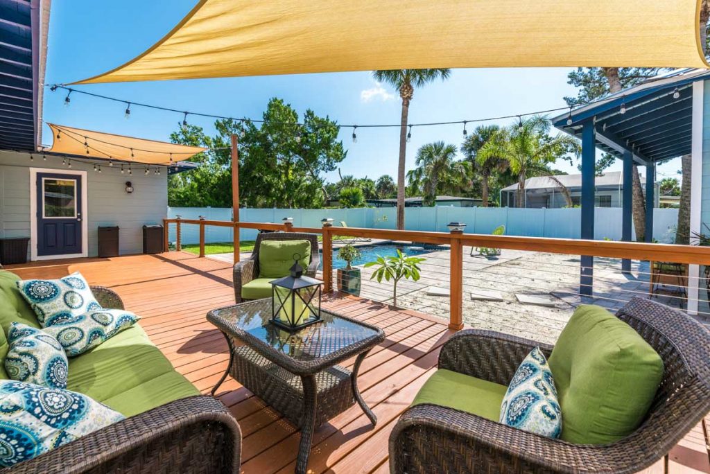 backyard and pool of st augustine davis shores home