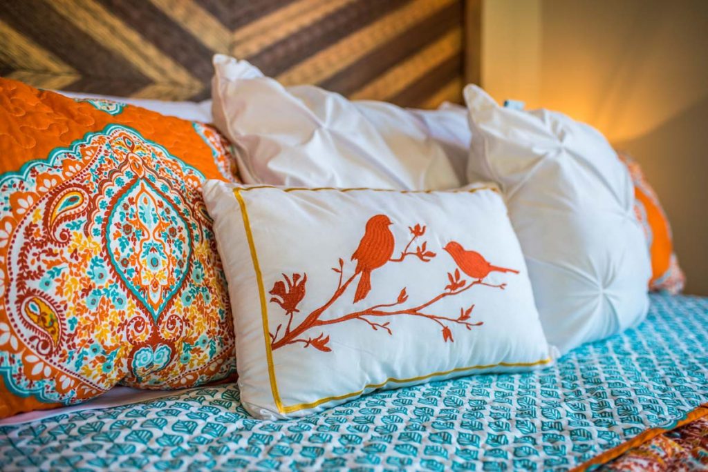 details of orange and blue bedroom st augustine home