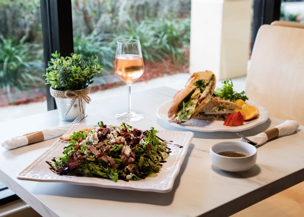 a salad and sandwich at le petit paris in jacksonville