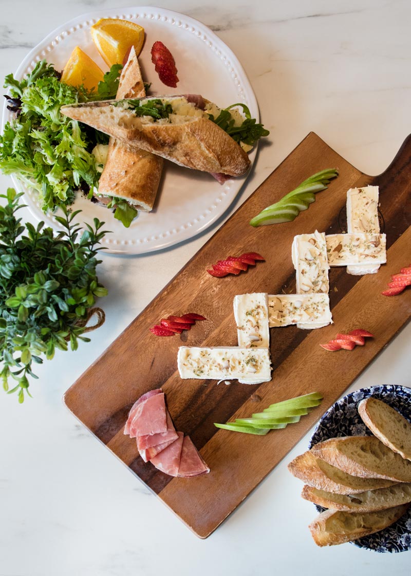 cheese board and sandwich at le petit paris in jacksonville